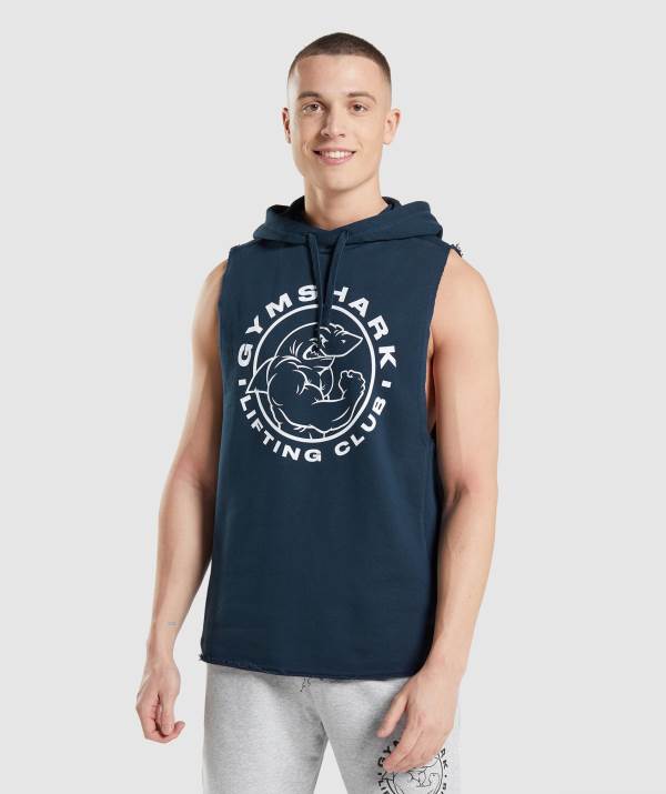 Panske Mikiny S Kapucňou Gymshark Legacy Drop Arm Námornícka Modrá | HJ8097536